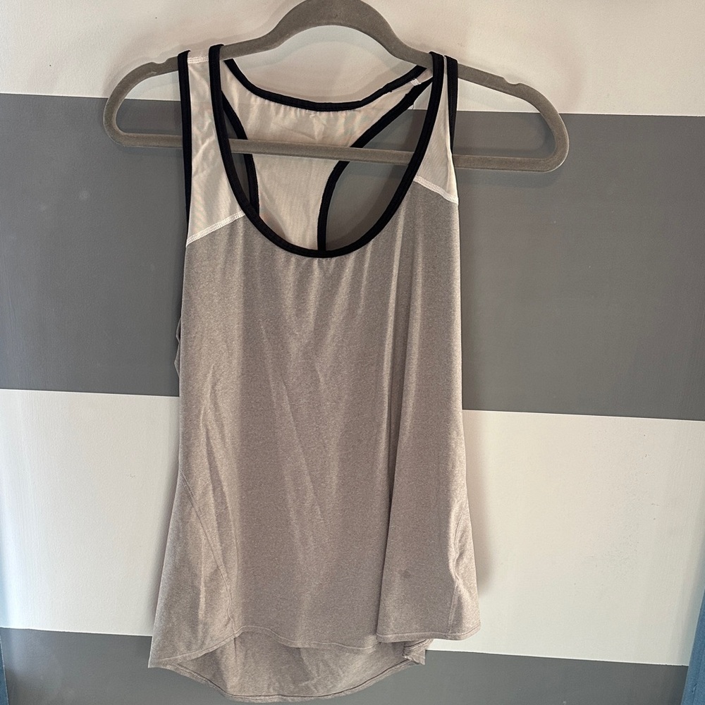 Athleta Gray and White Women's Tank Top